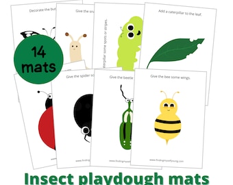 Insect Playdough Mats | Printable Bug, Creepy Crawly, Bee, Ladybug, Caterpillar Fine Motor Activity {Digital Download}
