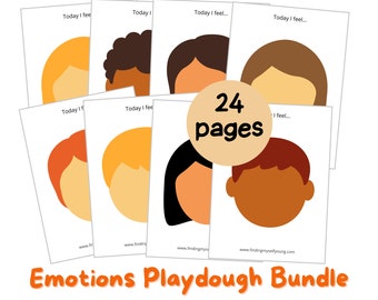 EMOTIONS MEGA BUNDLE | Playdough mats, feelings, emotional regulation activity plus emoji flashcards