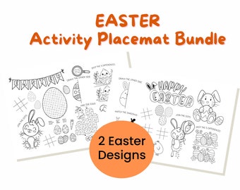 EASTER ACTIVITY PLACEMATS | Printable Easter Coloring Placemat Easter Classroom Activity Mat Easter Placemat for Kids