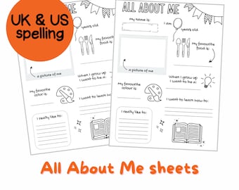 All About Me Coloring Page | First Day of School Worksheet (PDF)