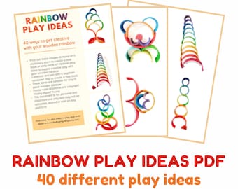 RAINBOW IDEAS PDF | Wooden Rainbow Play Ideas Pdf Book | 40 Rainbow Activities & Stacking Inspiration Templates
