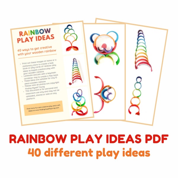 RAINBOW IDEAS PDF | Wooden Rainbow Play Ideas Pdf Book | 40 Rainbow Activities & Stacking Inspiration Templates