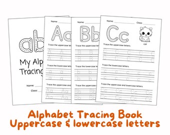 Alphabet Tracing Book Uppercase & Lowercase Letter Activity Pages for Toddlers, Preschoolers and School Children