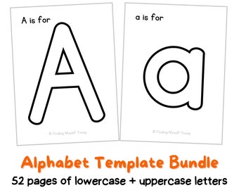 ABCs Rounded Alphabet Templates | 52 pages | Uppercase & Lowercase Letters