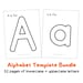 Alphabet Template Bundle: Rounded Uppercase and Lowercase Letters (52 ...