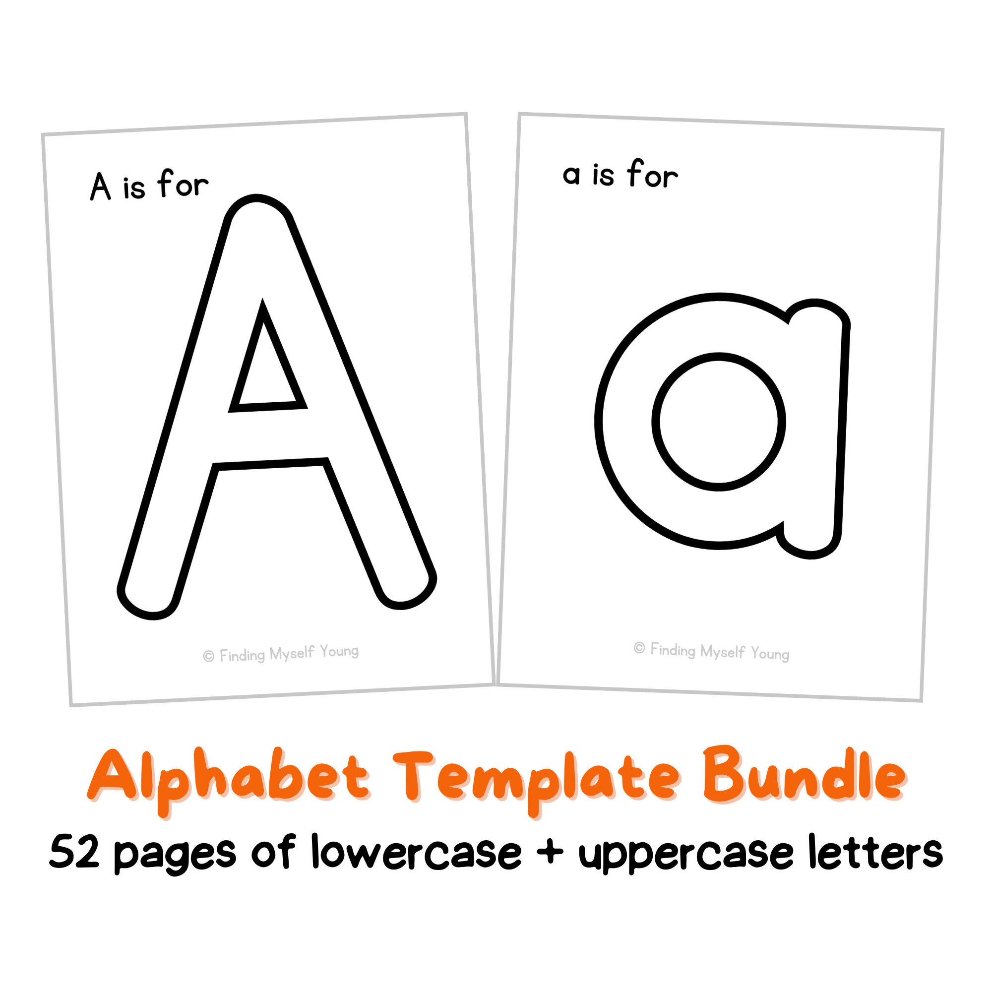 Abcs Rounded Alphabet Templates 52 Pages Uppercase & Lowercase Letters - Etsy abcs-rounded-alphabet-templates-52-pages-uppercase-lowercase-letters-etsy
