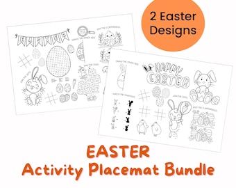 EASTER ACTIVITY PLACEMATS | Printable Easter Coloring Placemat Easter Classroom Activity Mat Easter Placemat for Kids
