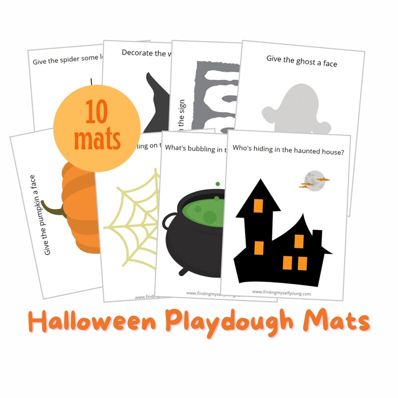 HALLOWEEN PLAYDOUGH MATS 10 Printable Playdoh Mats Halloween Games ...