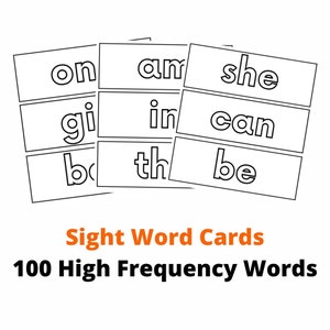 Sight word flash cards printable blank high frequency words templates. Heart word tracing sheets and colouring pages.