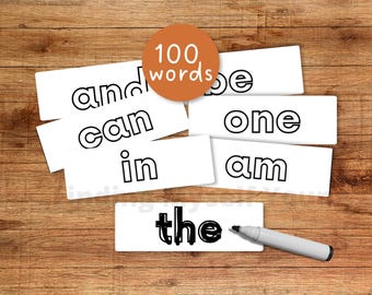 Sight Word Flash Cards: 100 High Frequency Words (Digital Download)