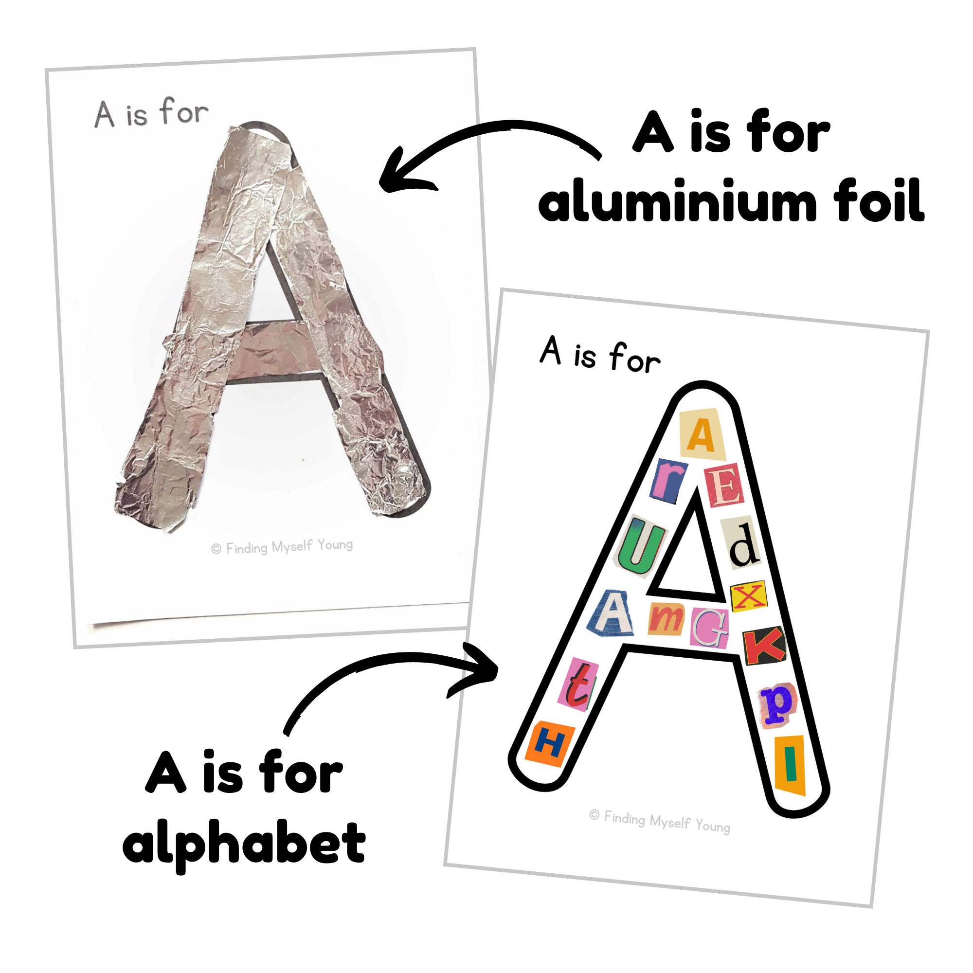 Alphabet Template Bundle: Rounded Uppercase and Lowercase Letters (52 ...