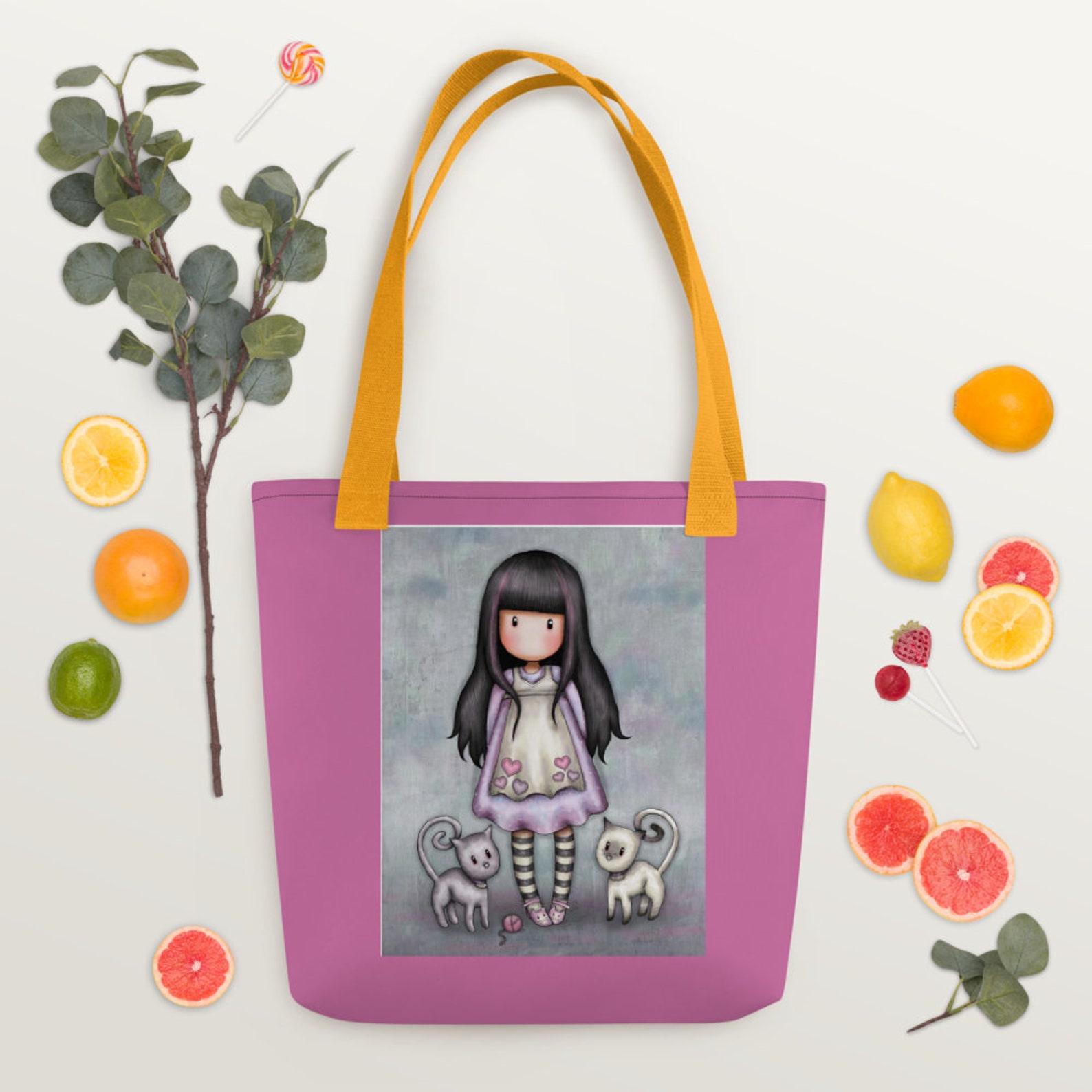 Santoro Bag Cats Tote Bag Shopping Bag Printed on two sides Etsy