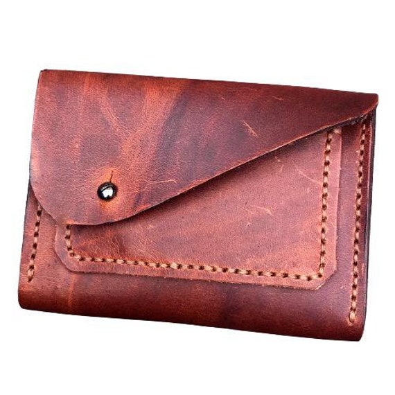 Minimalist Credit Card Wallet Leather Card Holder Men Front | Etsy