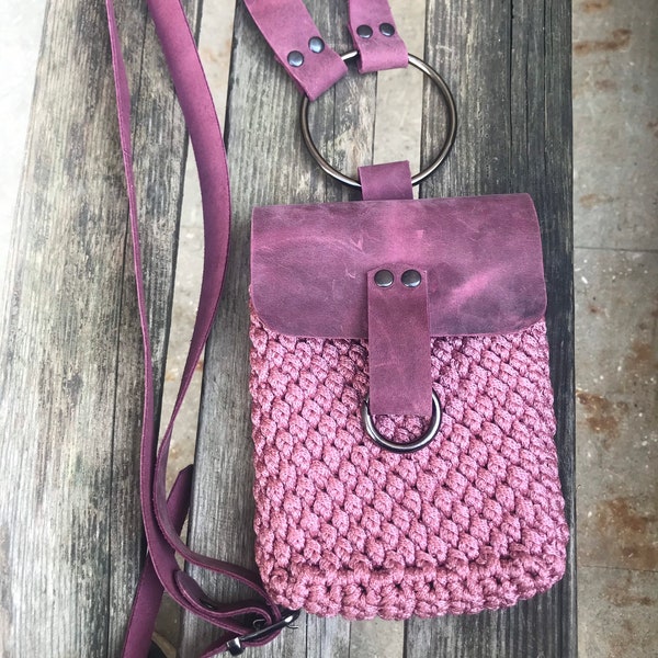 Pink Cell Phone Bag, Phone Bag Crossbody, Small Pink Purse, Fuchsia Bag, Gift Idea for Women, Birthday Gift for Woman Friend, Phone Case