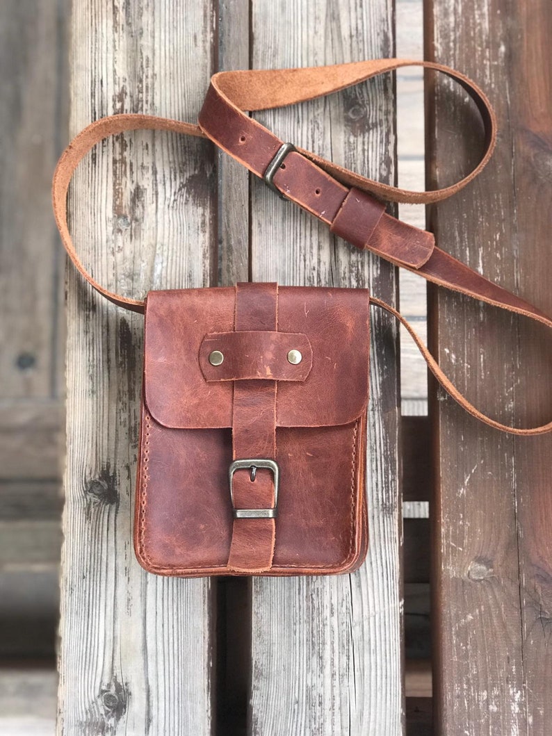 Small Leather Crossbody Bag Tan Leather Shoulder Bag Leather Etsy