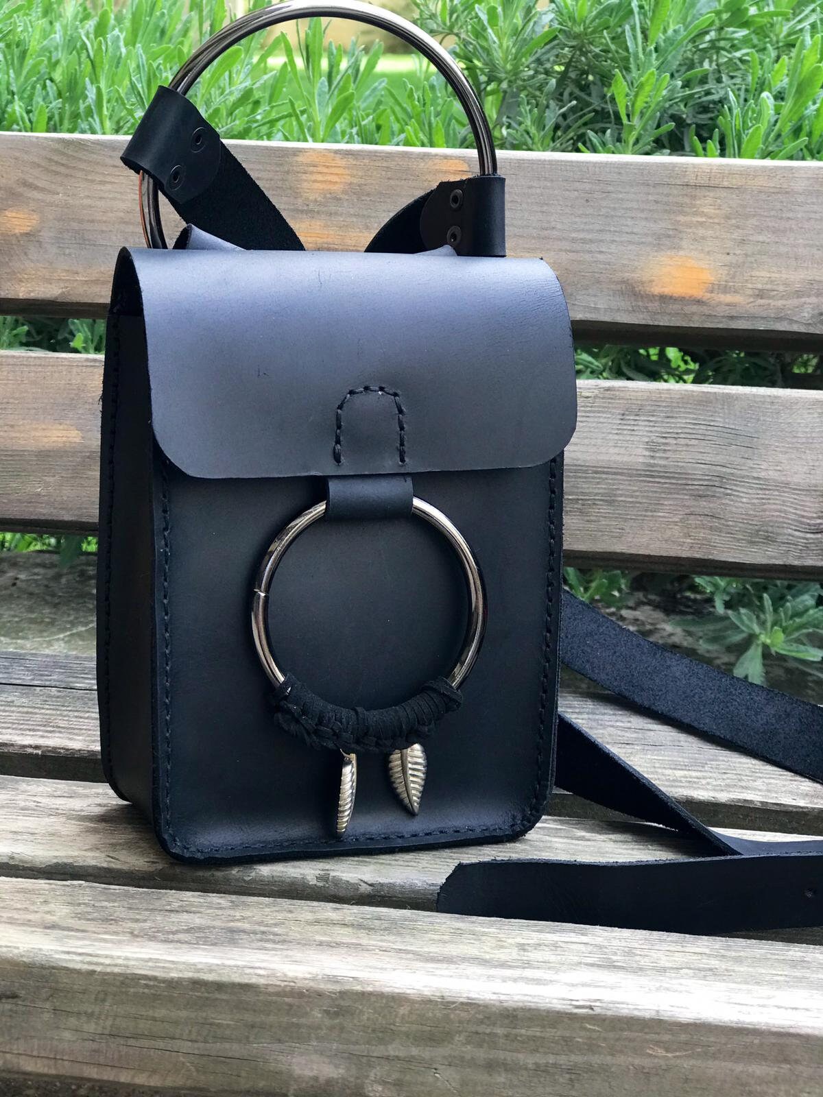 Black Small Messenger Bag, Sling Bag for Women, Black