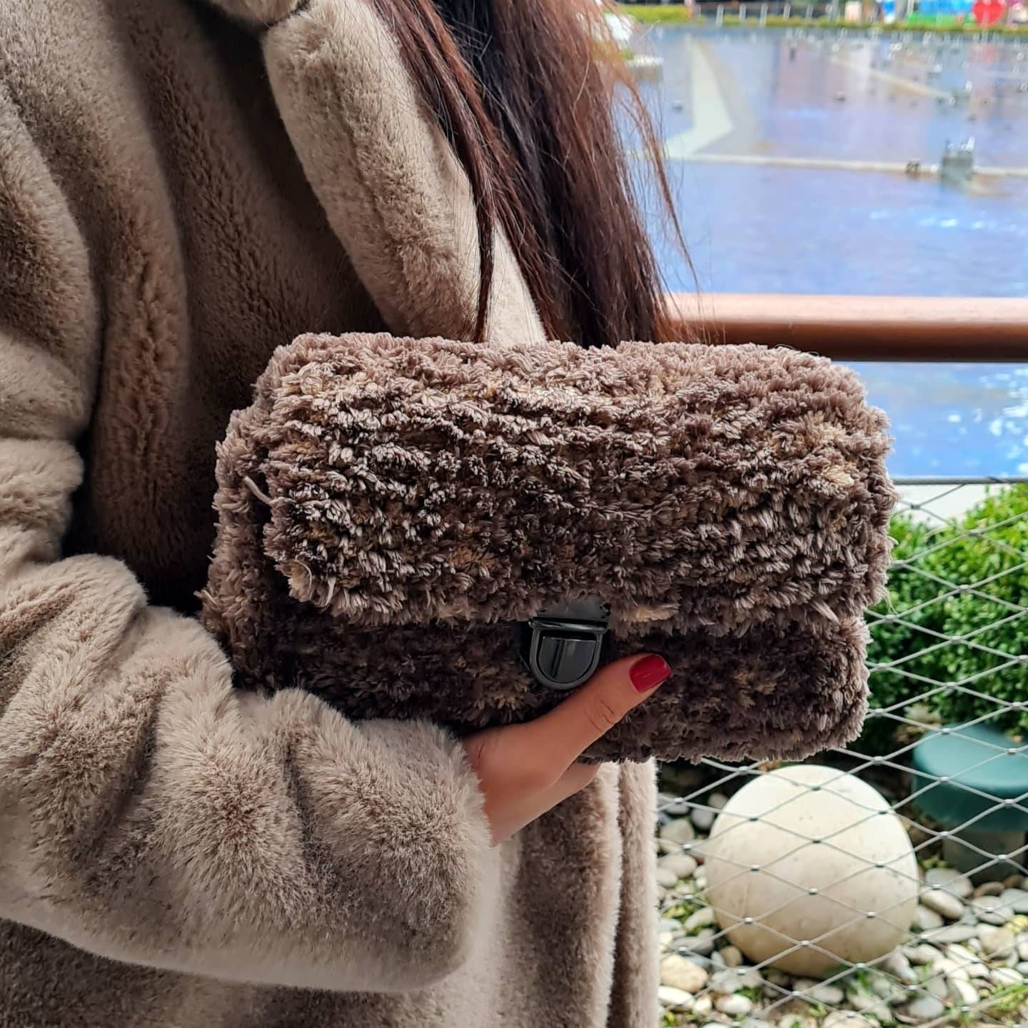 Crochet Bag Tshirt Yarn Bag Mink Color Bag Luxury Bag 