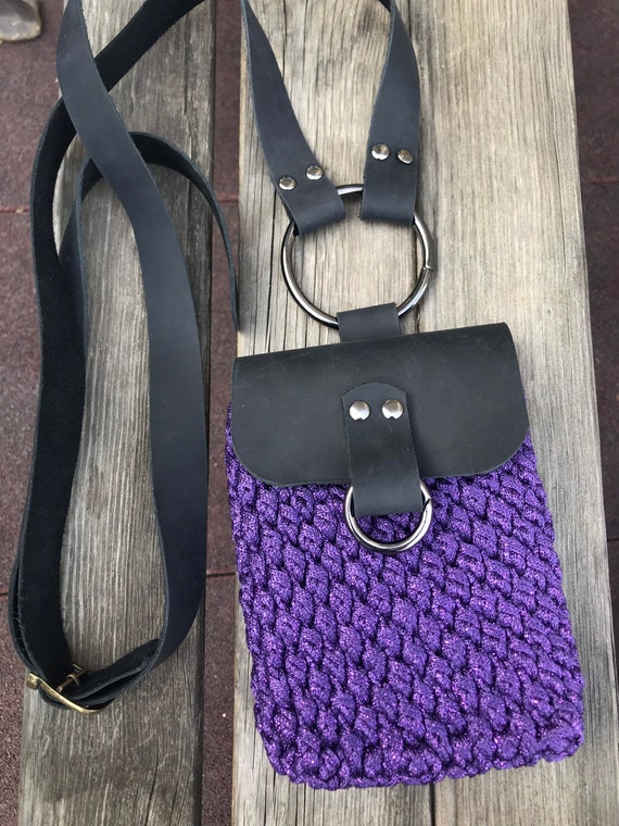 PORRASSO Women's Fashion Crossbody Phone Bag - Adjustable Strap, PU Leather, Purple Small Purse For Travel & Shopping