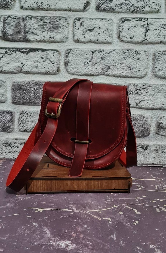 Buy Red Leather Purse Soft Leather Crossbody Bag Slouchy Leather Bag  Oversized Handbags Bright Leather Hobo Bags by Olena Molchanova Online in  India - Etsy
