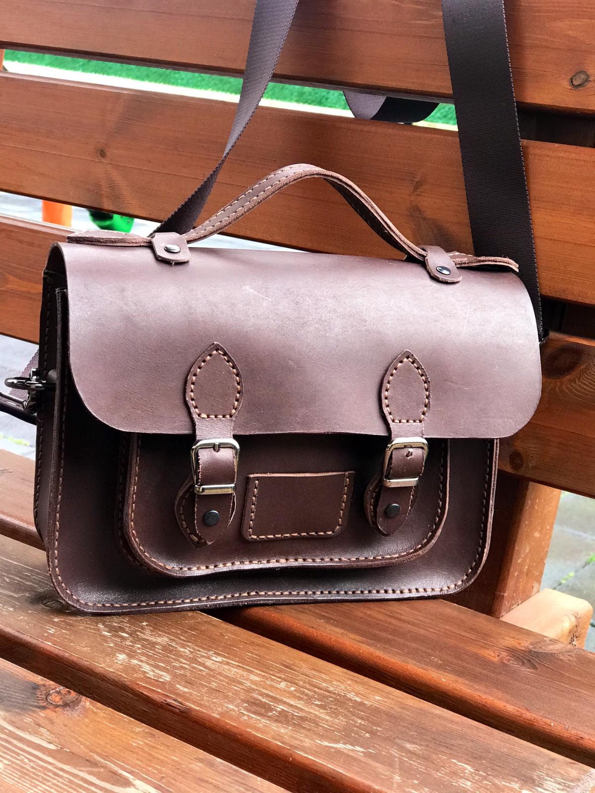 Leather Satchel Women, Medium Leather Messenger Bag, Brown Leather