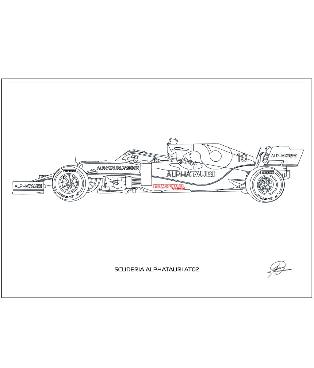 お気に入り Scuderia 2021 Gasly Pierre Alphatauri Art Car Race F1 AT02 スポーツ選手