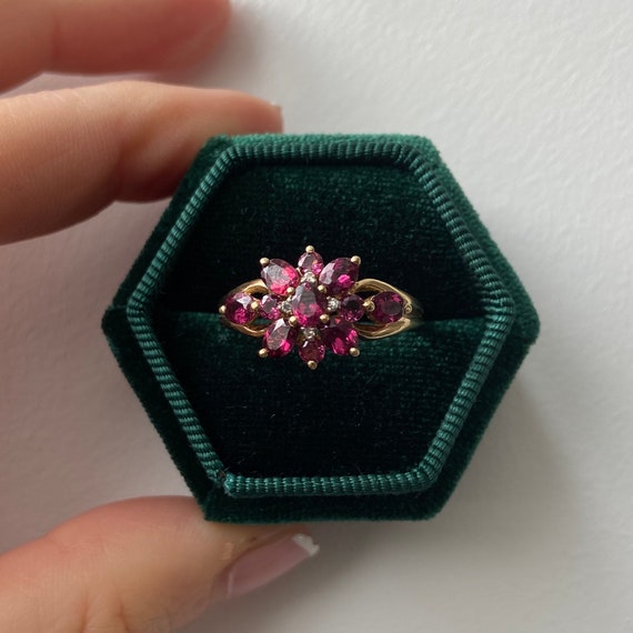 9ct Statement Amethyst Cluster Ring - image 1