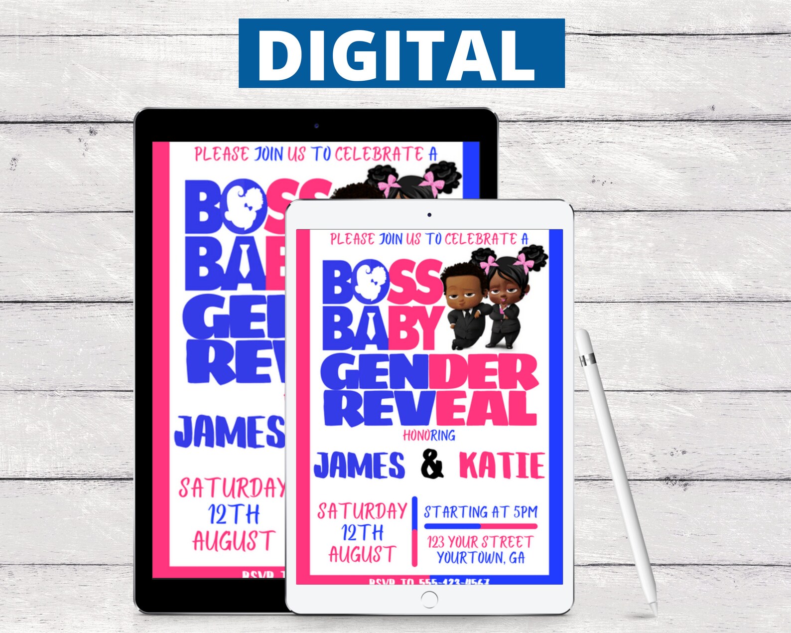 BOSS BABY INVITATION Boss Baby Baby Shower Boss Baby Gender Etsy