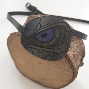 Parche ocular de cuero cyberpunk, máscara 3D hecha a mano, accesorio de cosplay de ciencia ficción, moda futurista, cubierta ocular ajustable, color personalizado.