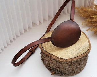 Handmade Leather Eye Patch: Custom Engraved, Adjustable Size