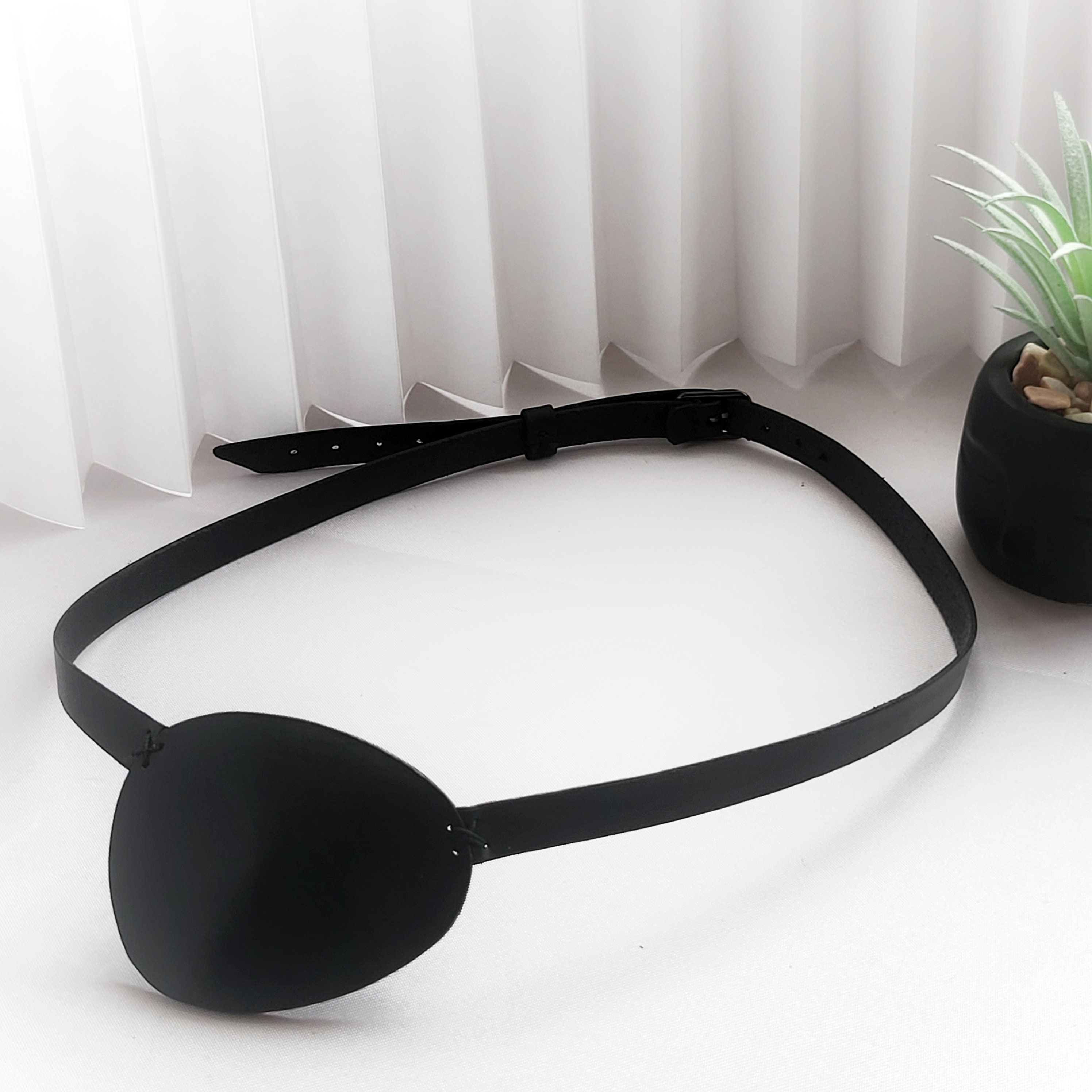 Real Leather Eye Patch, Black/brown/red Patch for Right Eye