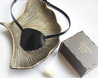 Leather Eye Patch: Adjustable, Soft, Comfortable, Engravable, Gift Box