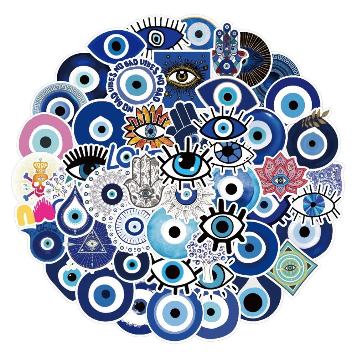 50 PCS Evil Eye Sticker Pack Protection Symbol Mystic Witchy Etsy