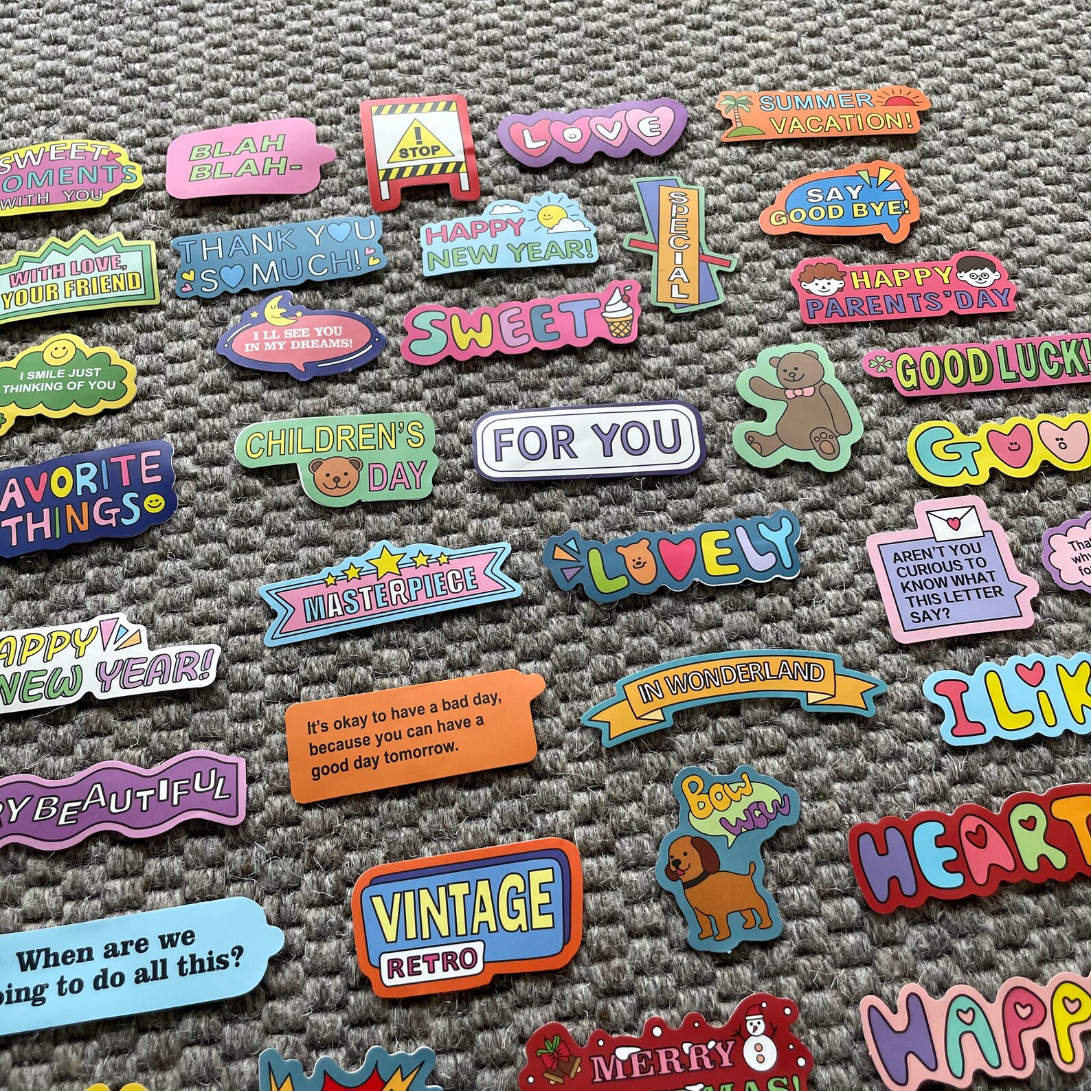 54 word stickers aesthetic pack stickers die cut pieces