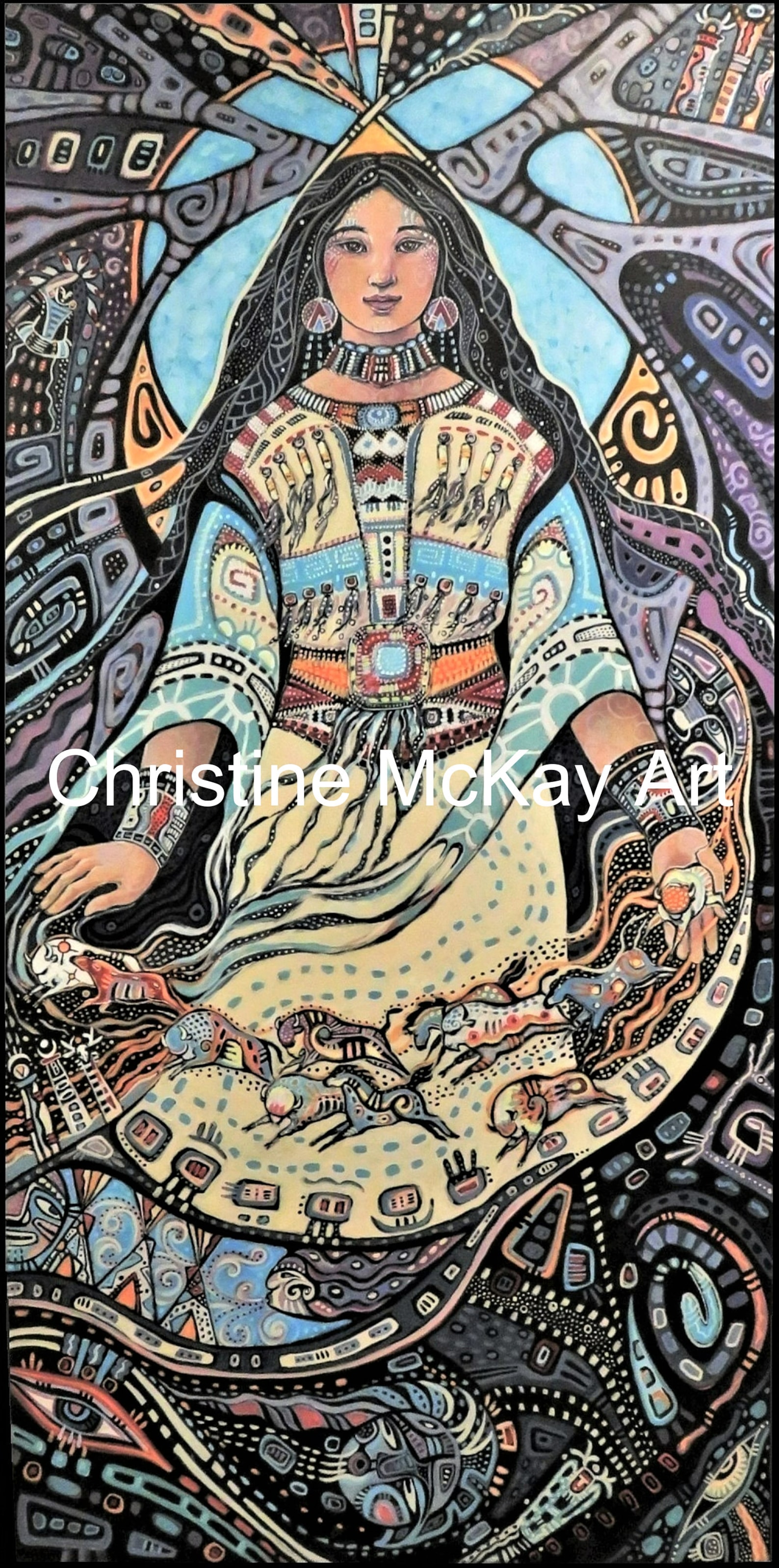 The Return Woman Shaman Medicine Woman Buffalo Horses Etsy