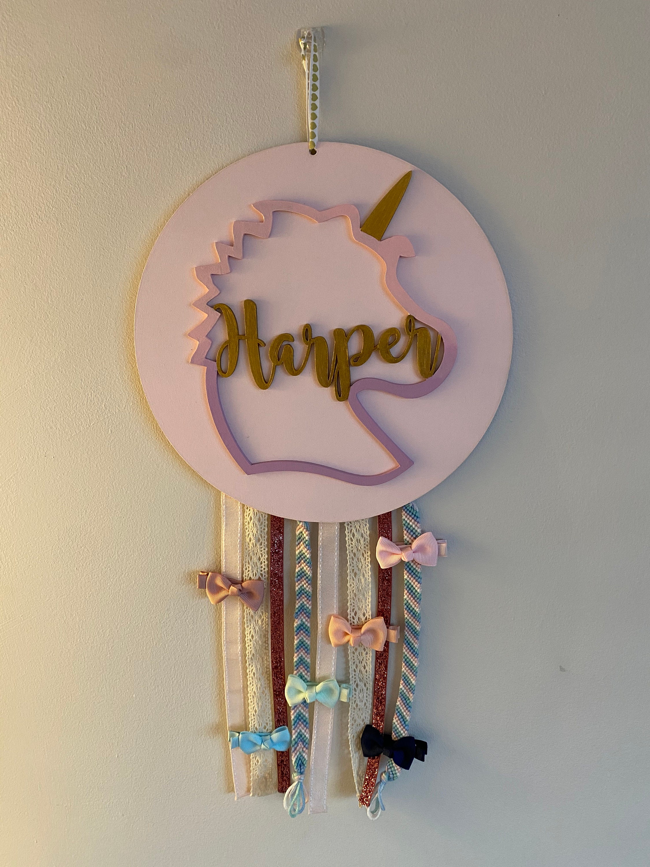 Hair Bow Hanger COLOURFUL Personalised Cloud Hair Bow Holder 