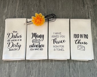 Funny microfiber kitchen towel - soft absorbent sublimated 16x24 towel - dish towel - hostess gift - kitchen decor - hand towel