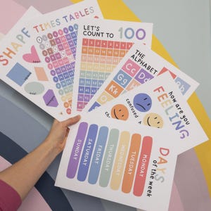 Times Table Poster, Playroom Wall Art, Educational Posters, Playroom Decor, Toddler Room Decor, Playroom Wall Decor, Colourful Wall Art, A3 bild 11