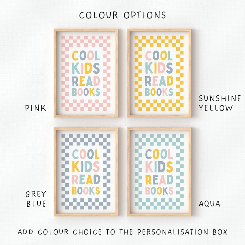Cool Kids Read Books, kid reading nook, girl playroom print, book corner, reading books poster, quote about reading, teenage girl room decor image 2