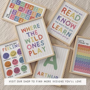 Times Table Poster, Playroom Wall Art, Educational Posters, Playroom Decor, Toddler Room Decor, Playroom Wall Decor, Colourful Wall Art, A3 bild 13