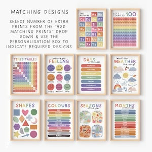 Times Table Poster, Playroom Wall Art, Educational Posters, Playroom Decor, Toddler Room Decor, Playroom Wall Decor, Colourful Wall Art, A3 bild 3