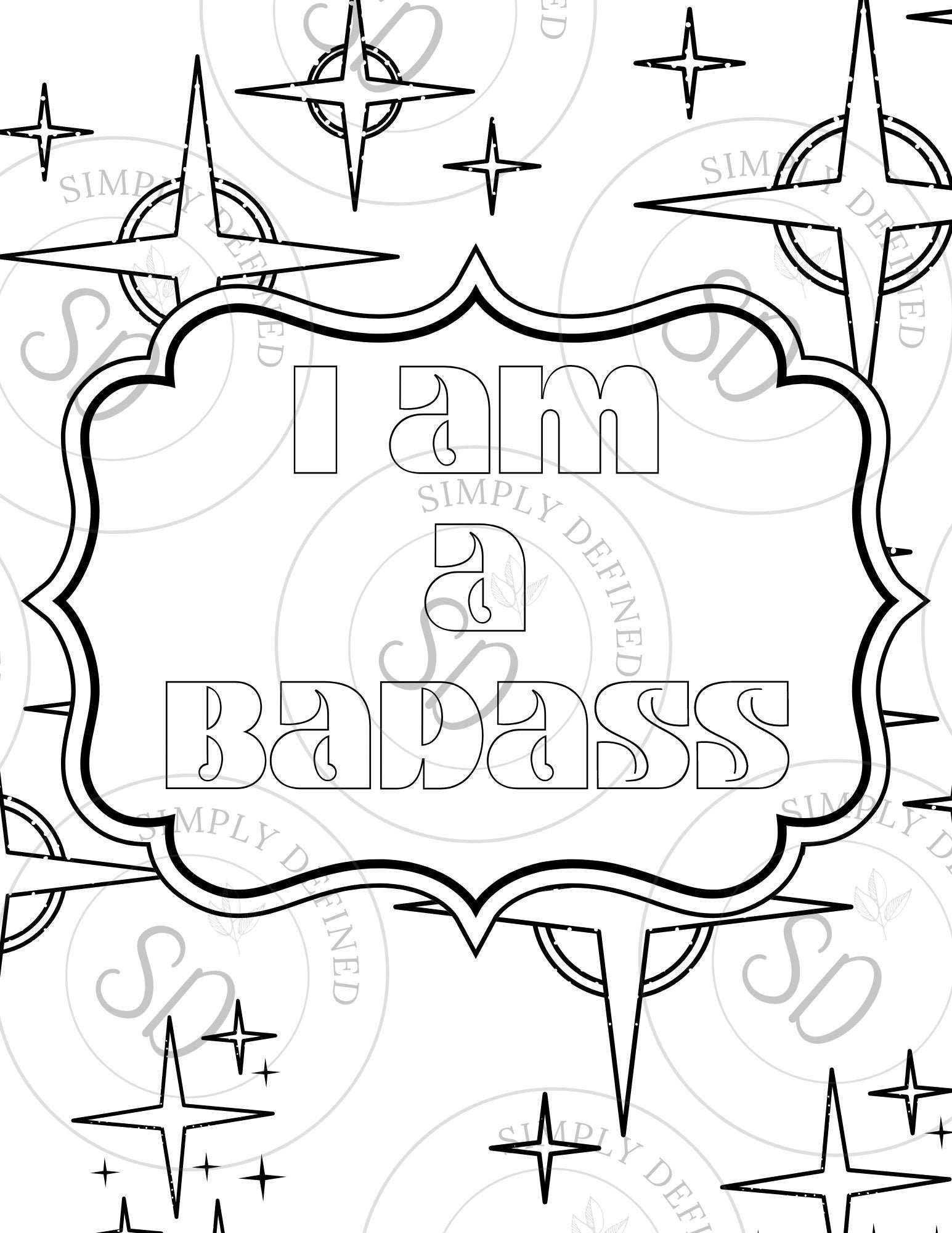 Be a Badass Adult Coloring Pages Printable Downloads - Etsy UK