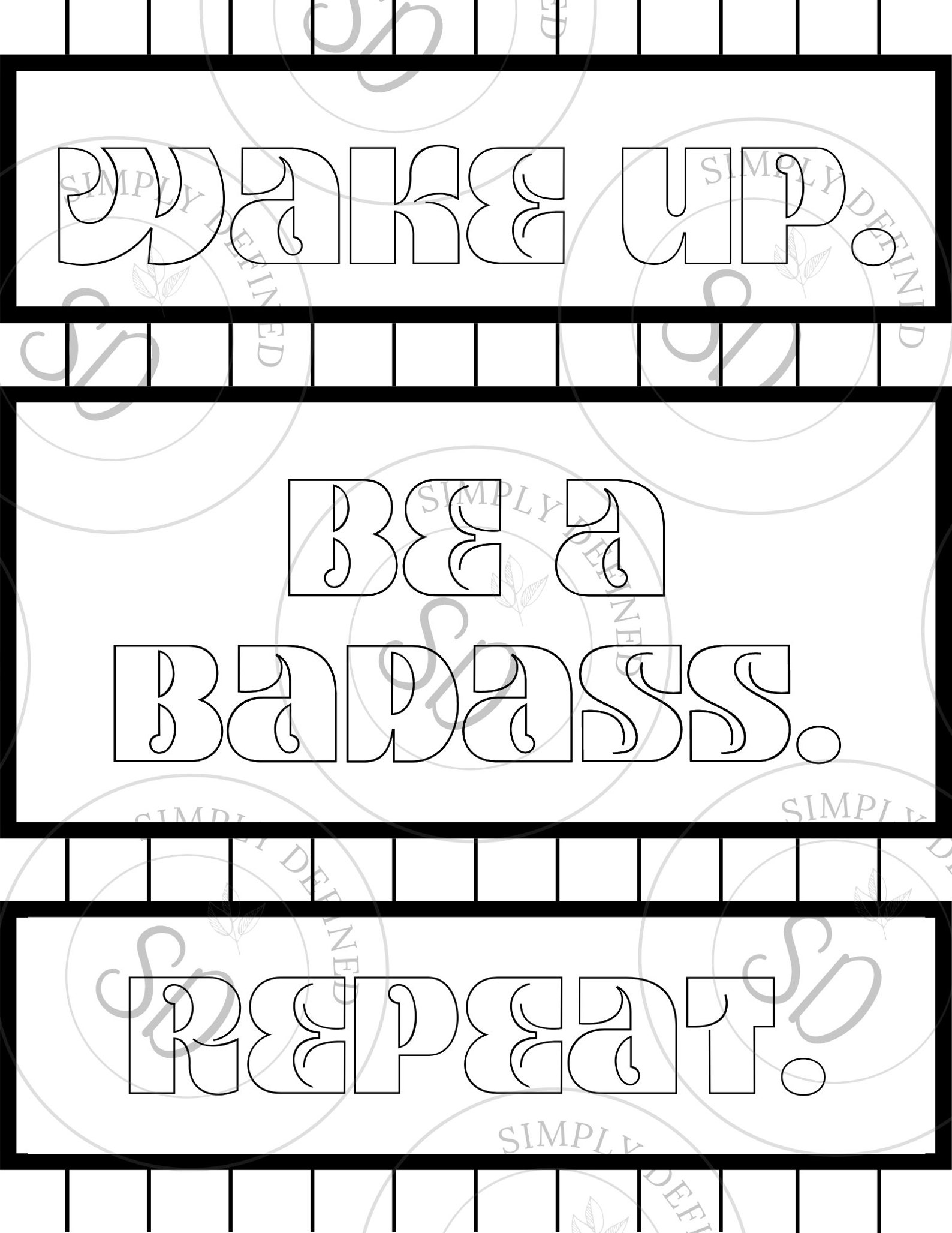 Be a Badass Adult coloring pages printable downloads | Etsy