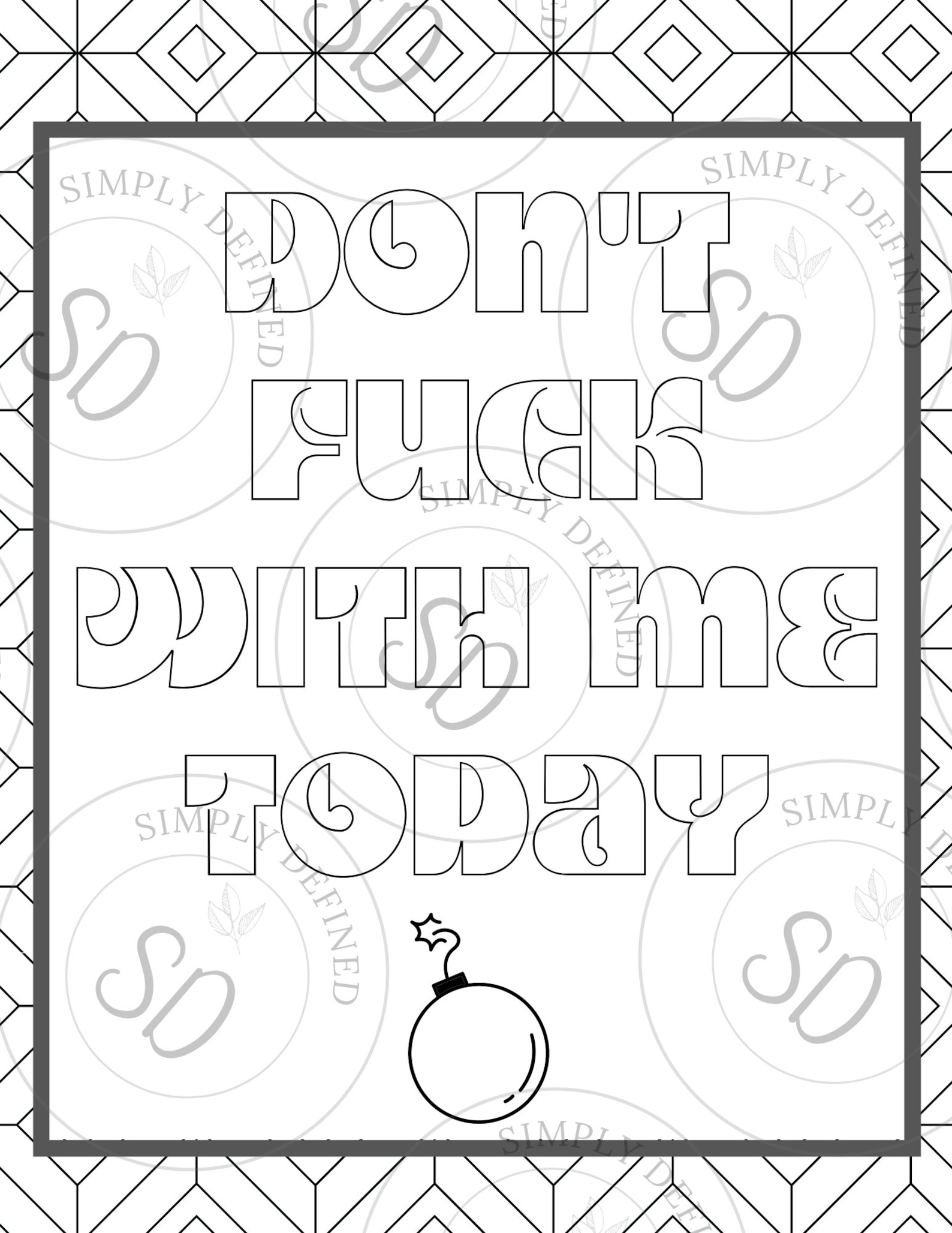 Be a Badass Adult Coloring Pages Printable Downloads - Etsy UK