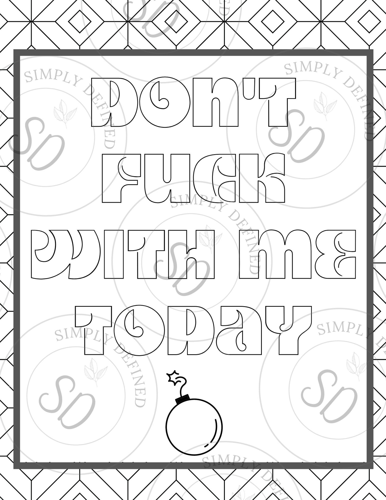 Be a Badass Adult Coloring Pages Printable Downloads - Etsy UK