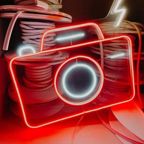 Camera Neon Sign Polaroid Neon Photography LED Photo Etsy