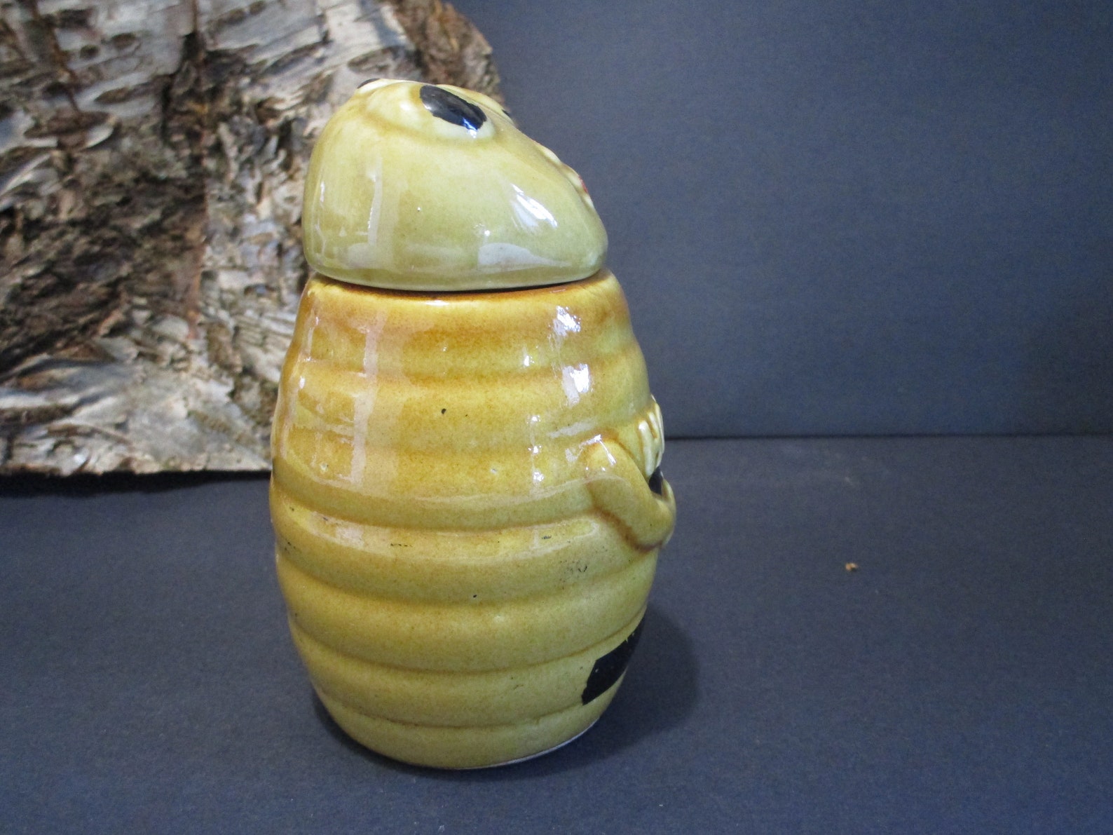 Vintage ceramic honey honig pot jar with bee design Etsy
