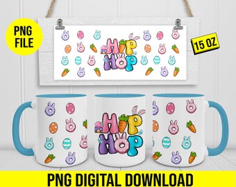 easter mug png, easter mug wrap, kids easter mug, 15 ounce mug wrap, easter png
