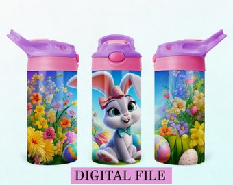 easter tumbler wrap, easter bunny png, flip top tumbler wrap, easter png, easter bunny wrap