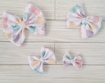 Peeps Hair Bow | Easter Hair Bow | Newborn Headwraps | Baby Nylon Bows | Handmade Baby Bows | Newborn Gift | Bullet Fabric Bow
