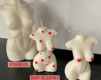 Valentine's Day Collection - Vegan Soy Wax Body Candle with Heart Shaped Paint - Heart Candles - Heart Candle